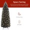 Pencil Artificial Christmas Tree with 300 2-in-1 White & Multicolor LED Lights & Sturdy Metal Base